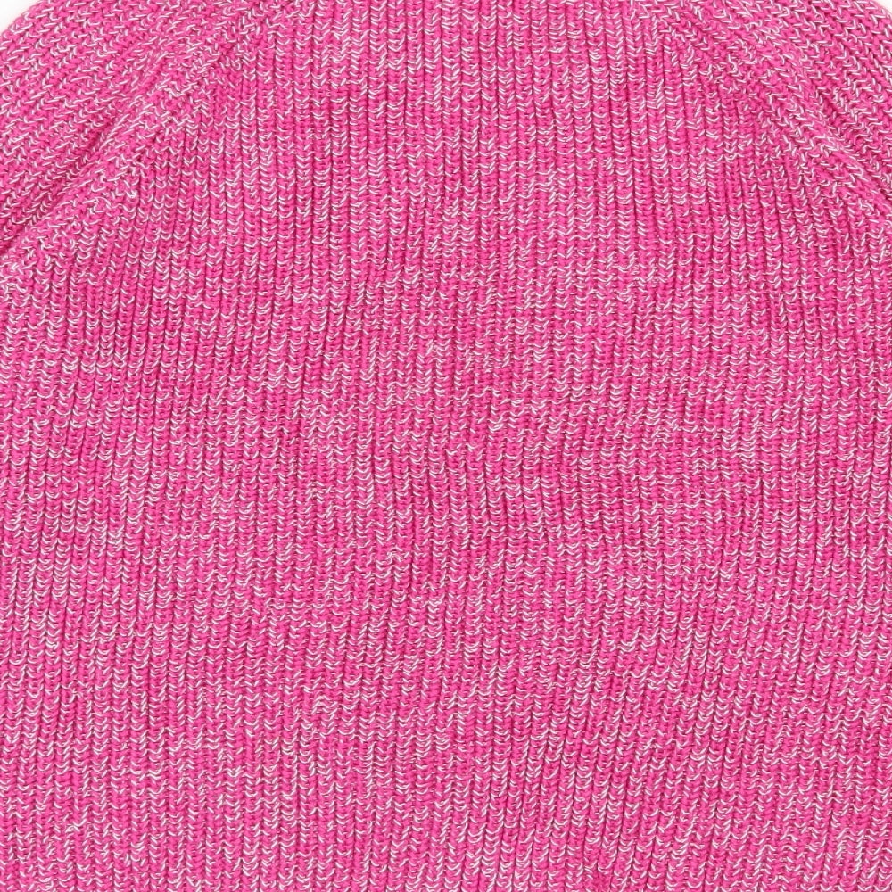 Nutmeg Womens Pink Round Neck  Cotton Pullover Jumper Size 12