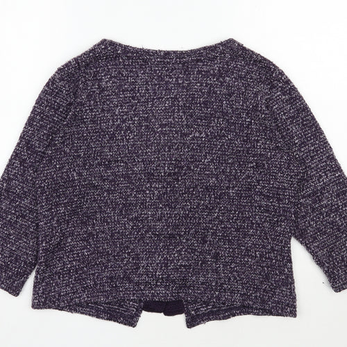 Per Una Womens Purple V-Neck  Acrylic Cardigan Jumper Size M