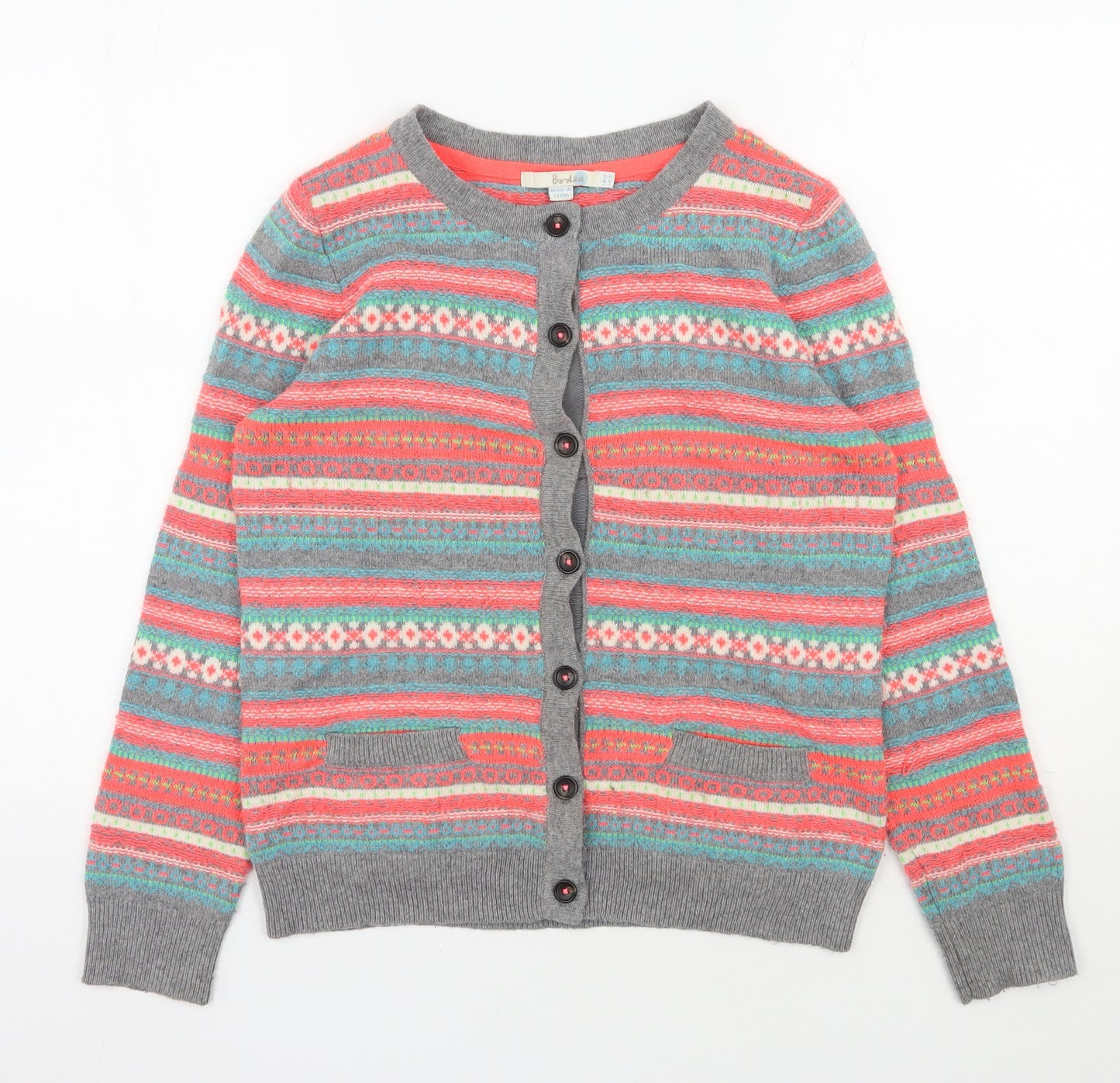 Boden Womens Multicoloured Roll Neck Geometric Wool Pullover Jumper Size 12