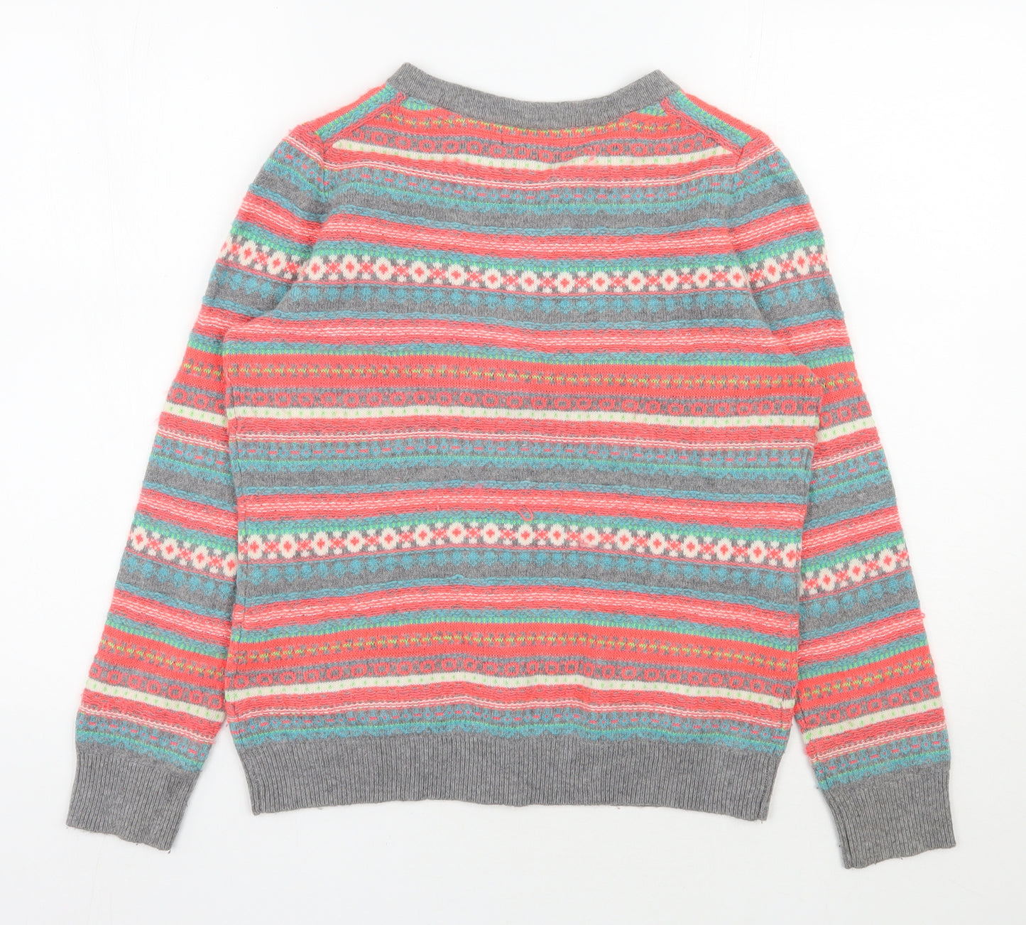 Boden Womens Multicoloured Roll Neck Geometric Wool Pullover Jumper Size 12