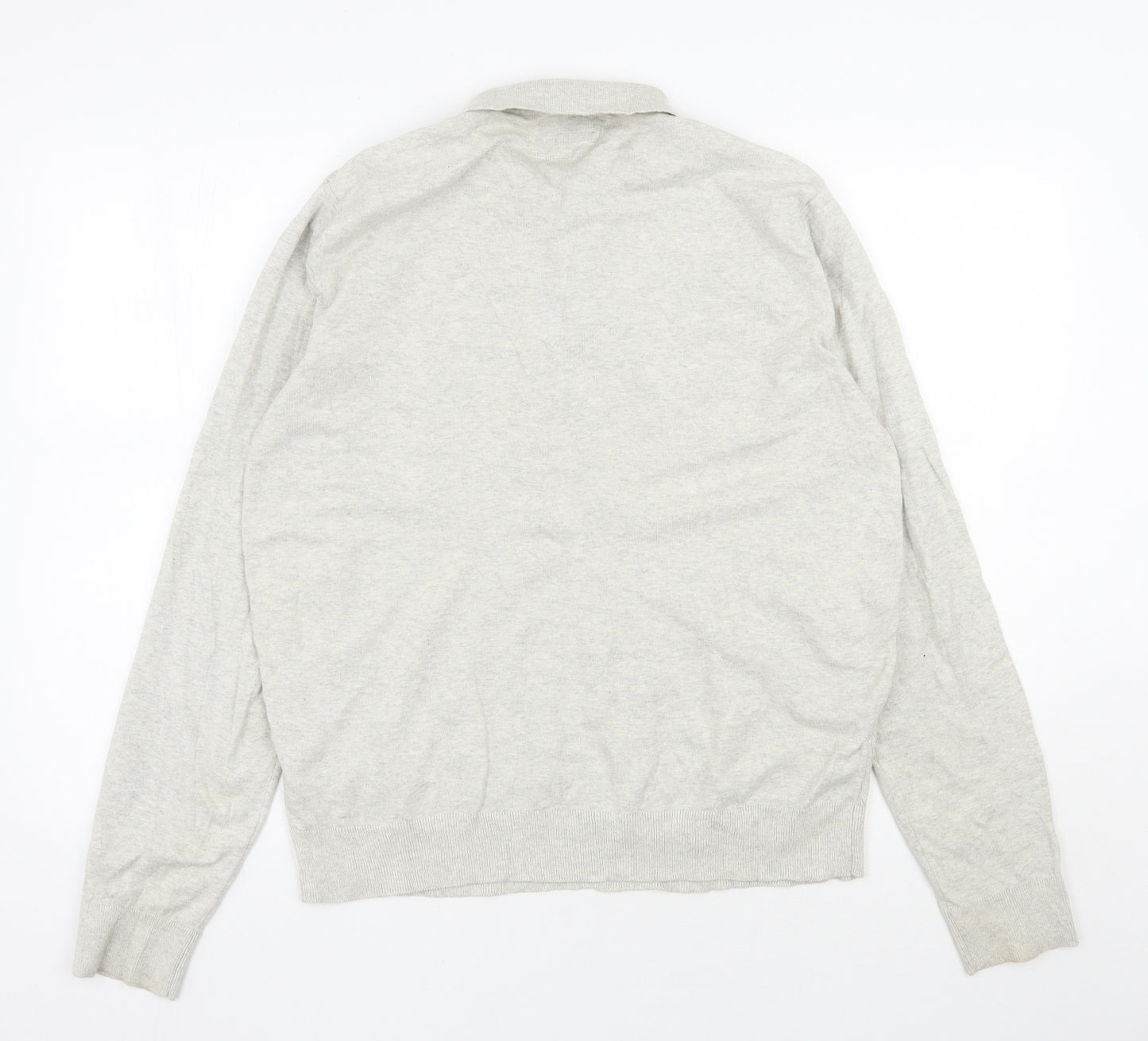 A.M. London  Mens Grey Collared  Cotton Pullover Jumper Size XL