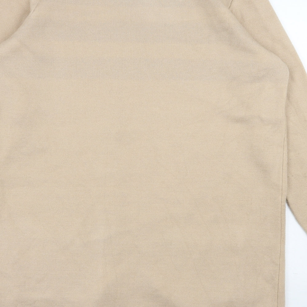 TU Womens Beige V-Neck  Acrylic Cardigan Jumper Size 16
