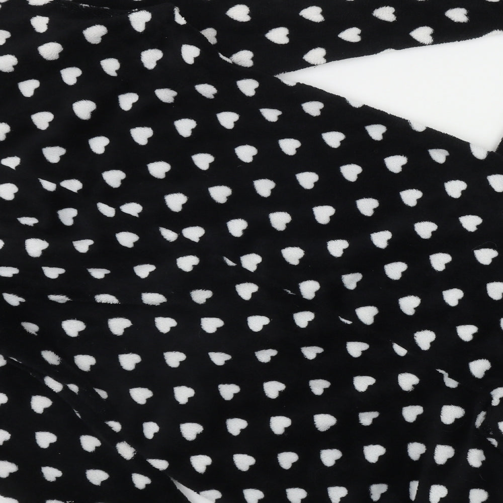 Primark Womens Black Geometric Polyester Top One Piece Size S  Zip - Heart Print