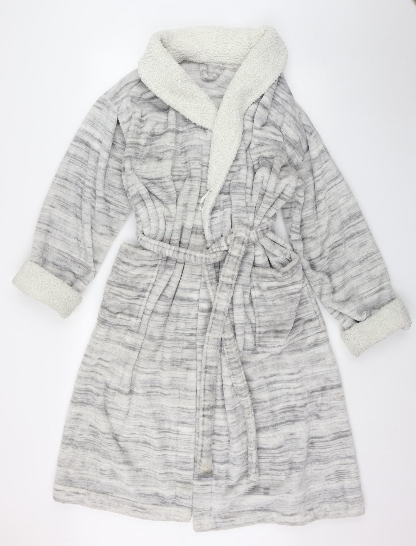 Marks and Spencer Womens Grey  Polyester Top Robe Size 16  Tie