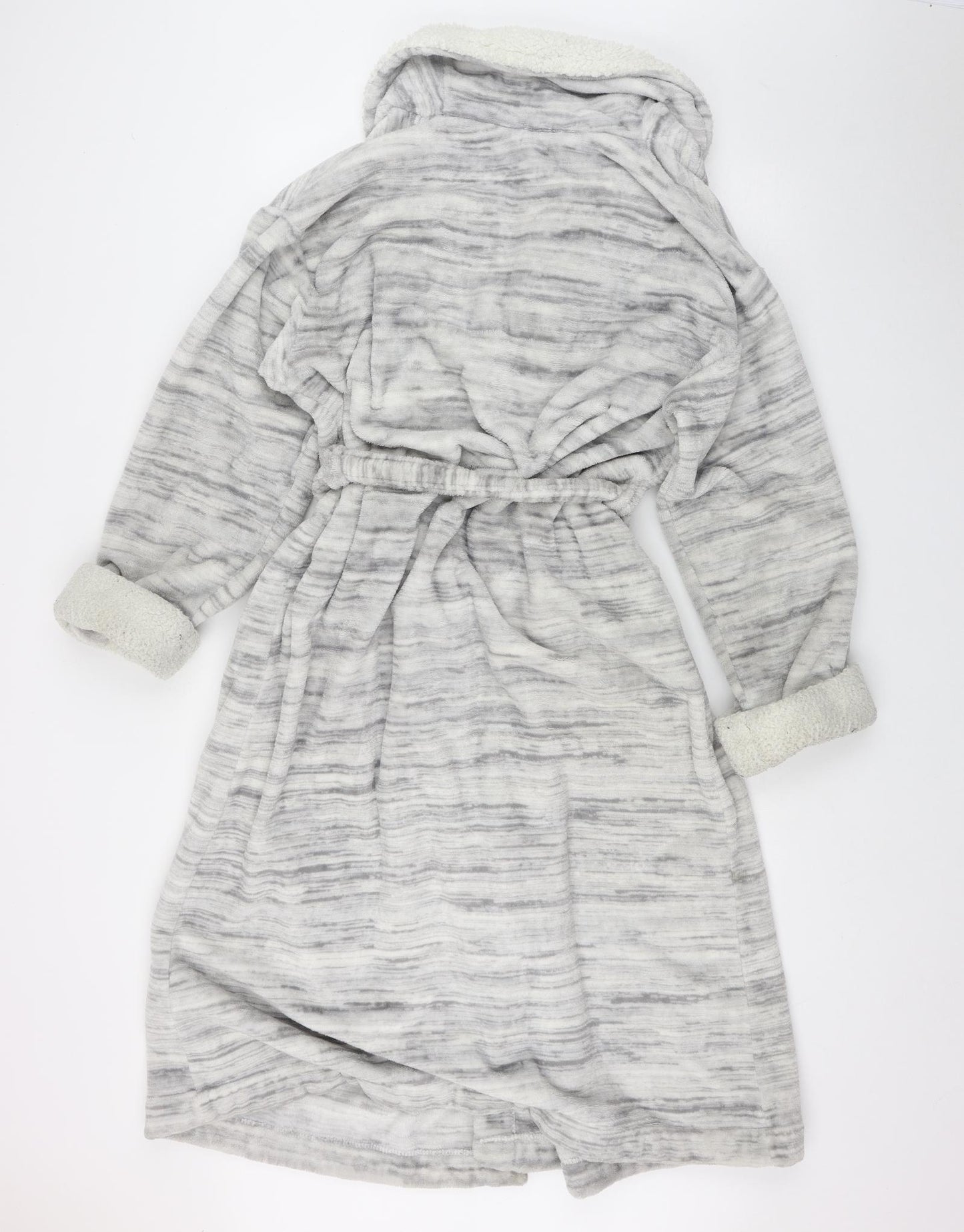 Marks and Spencer Womens Grey  Polyester Top Robe Size 16  Tie
