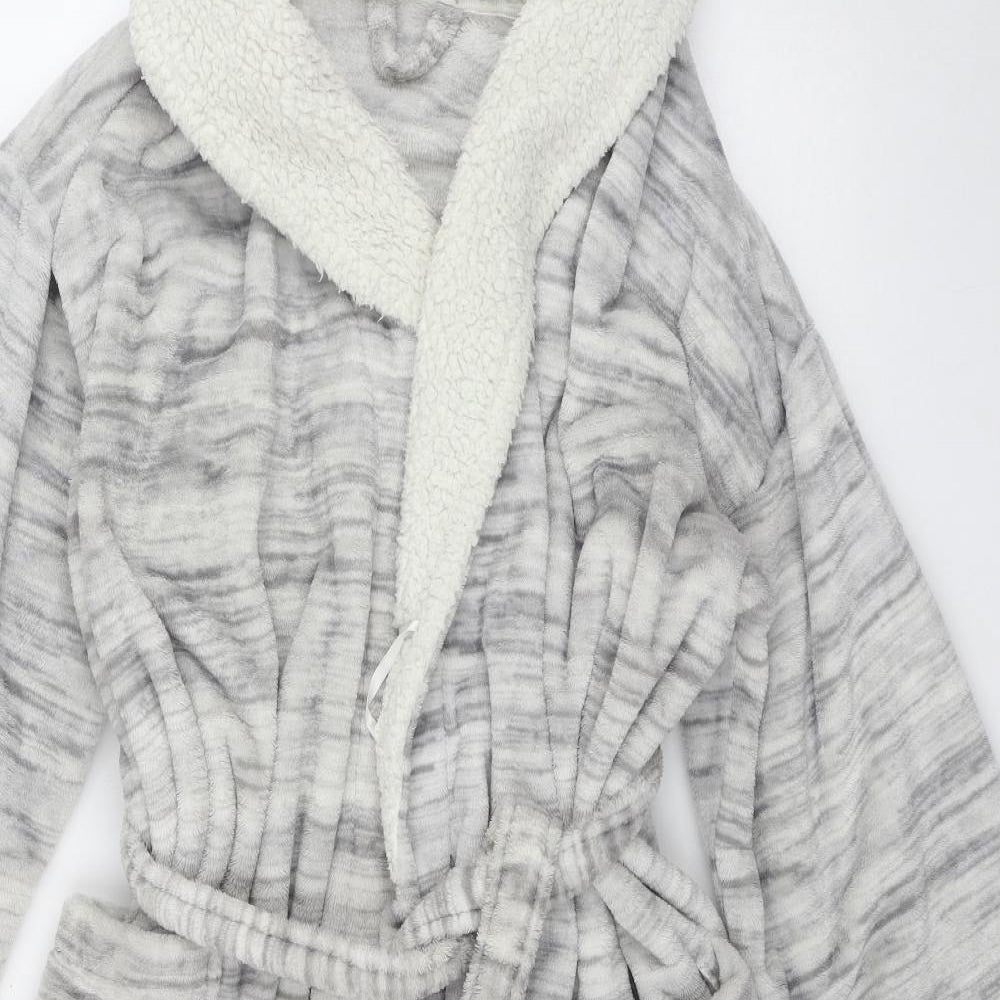 Marks and Spencer Womens Grey  Polyester Top Robe Size 16  Tie