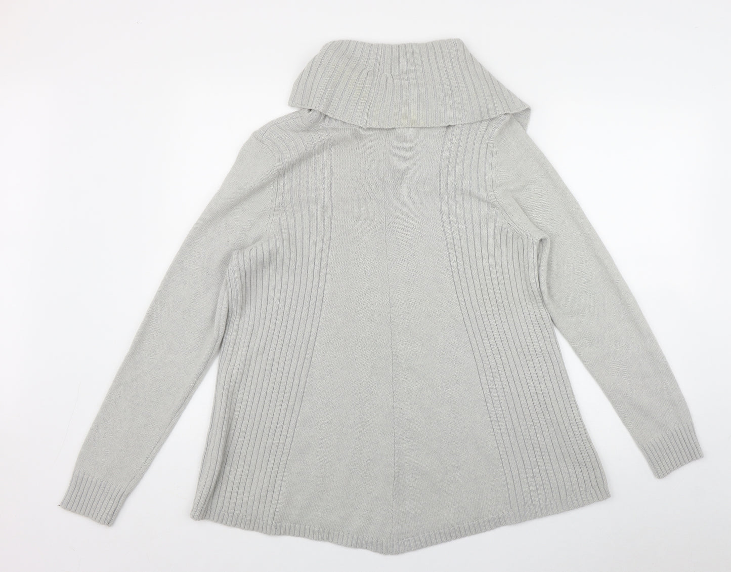 BHS Womens Grey Roll Neck  Acrylic Pullover Jumper Size 16