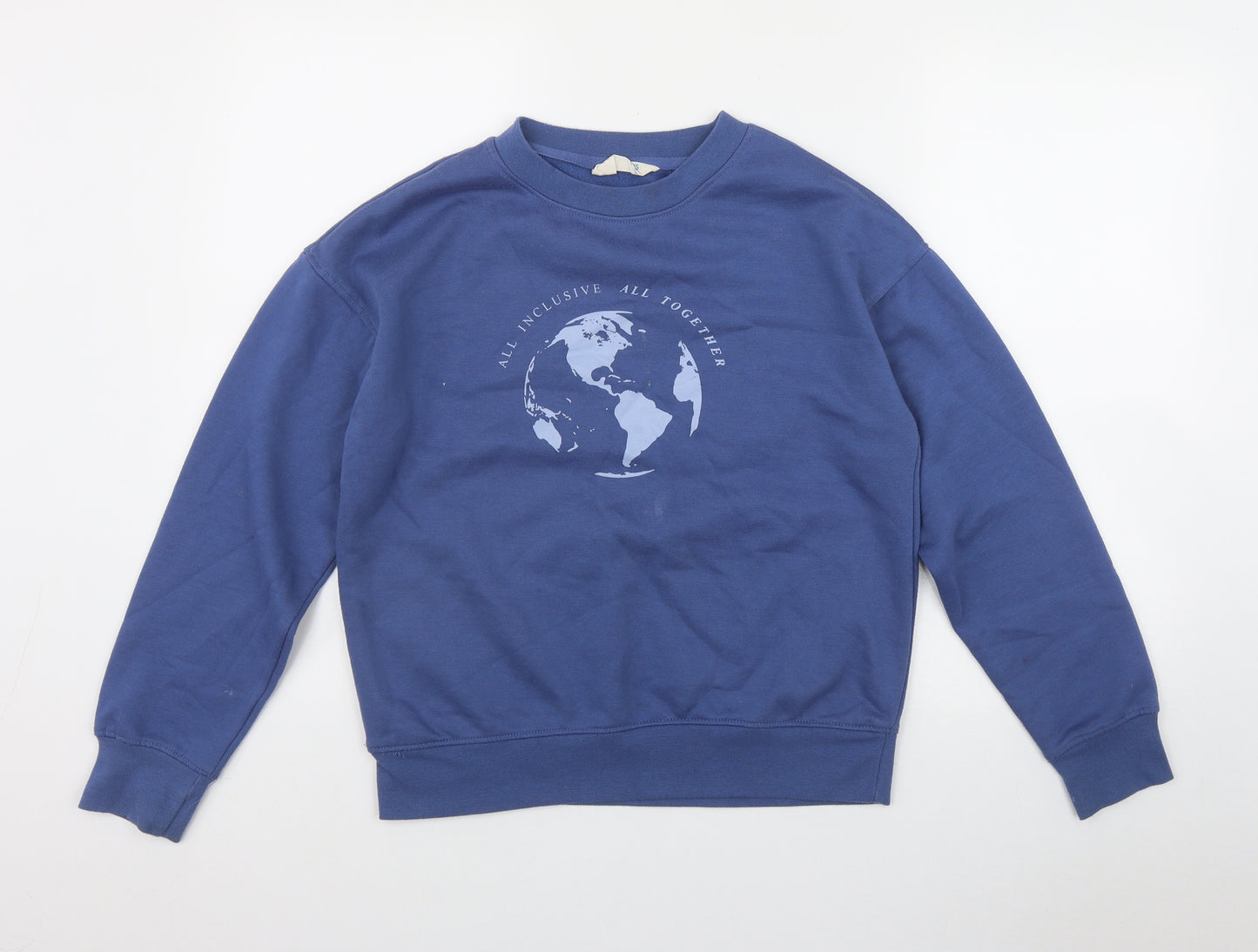 Primark Womens Blue  Polyester Pullover Sweatshirt Size 2XS