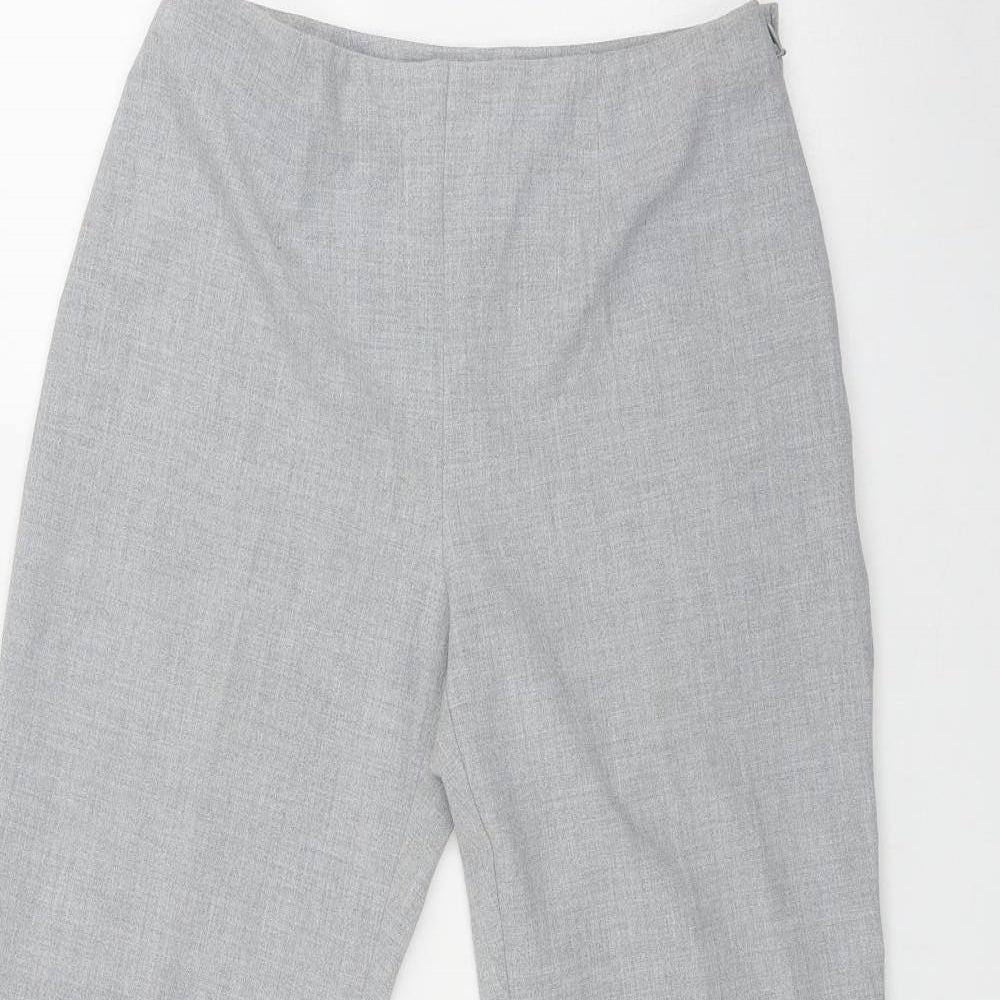 Marks and Spencer Womens Grey  Polyester Trousers  Size 12 L28 in Regular Zip