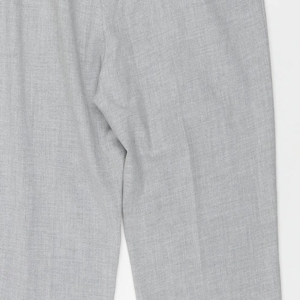 Marks and Spencer Womens Grey  Polyester Trousers  Size 12 L28 in Regular Zip