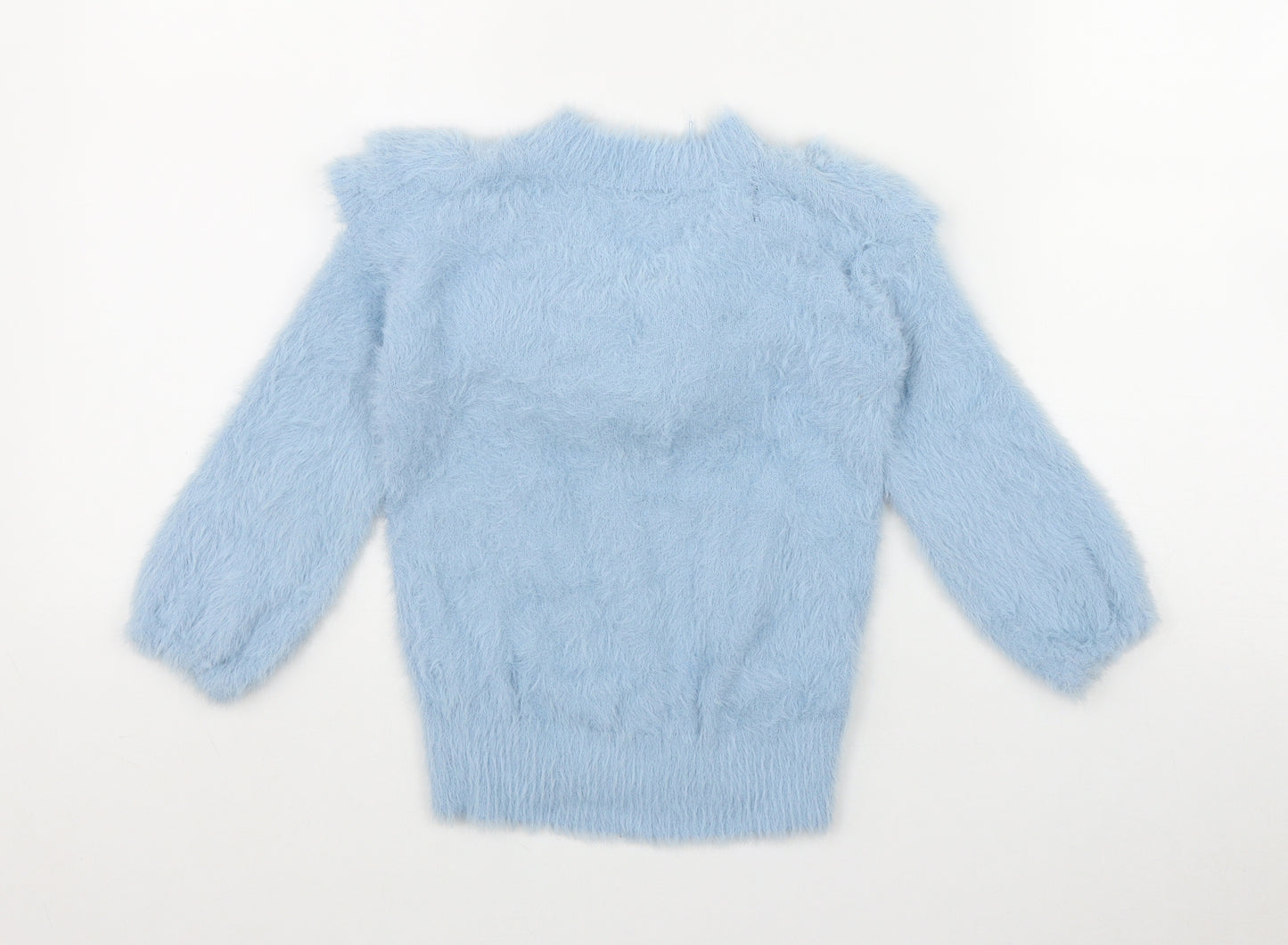 River Island Girls Blue Round Neck  Nylon Pullover Jumper Size 2-3 Years