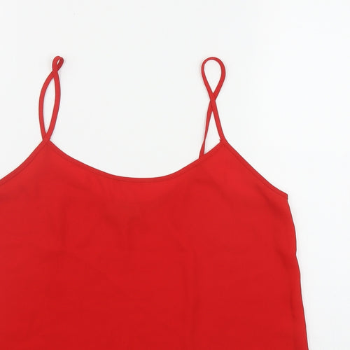 Papaya Womens Red  Polyester Camisole Tank Size 8 Scoop Neck