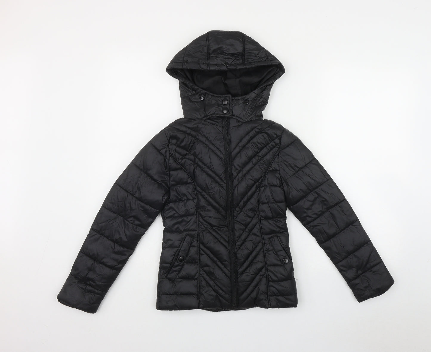 New Look Girls Black   Puffer Jacket Coat Size 9 Years  Zip