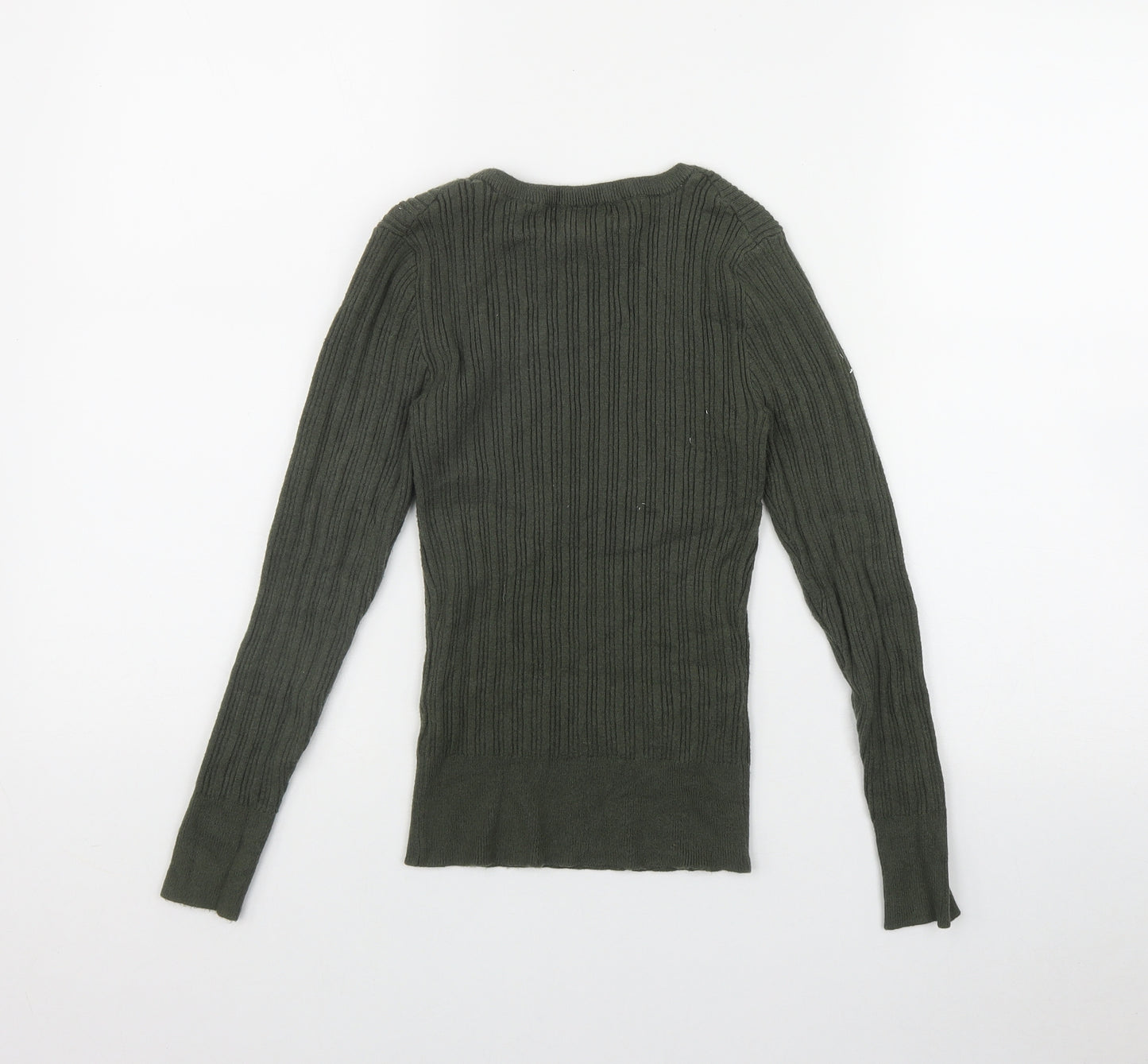 Primark Womens Green Round Neck  Viscose Pullover Jumper Size S