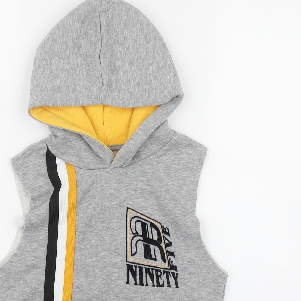 River Island Boys Grey  Polyester Pullover Hoodie Size 7-8 Years