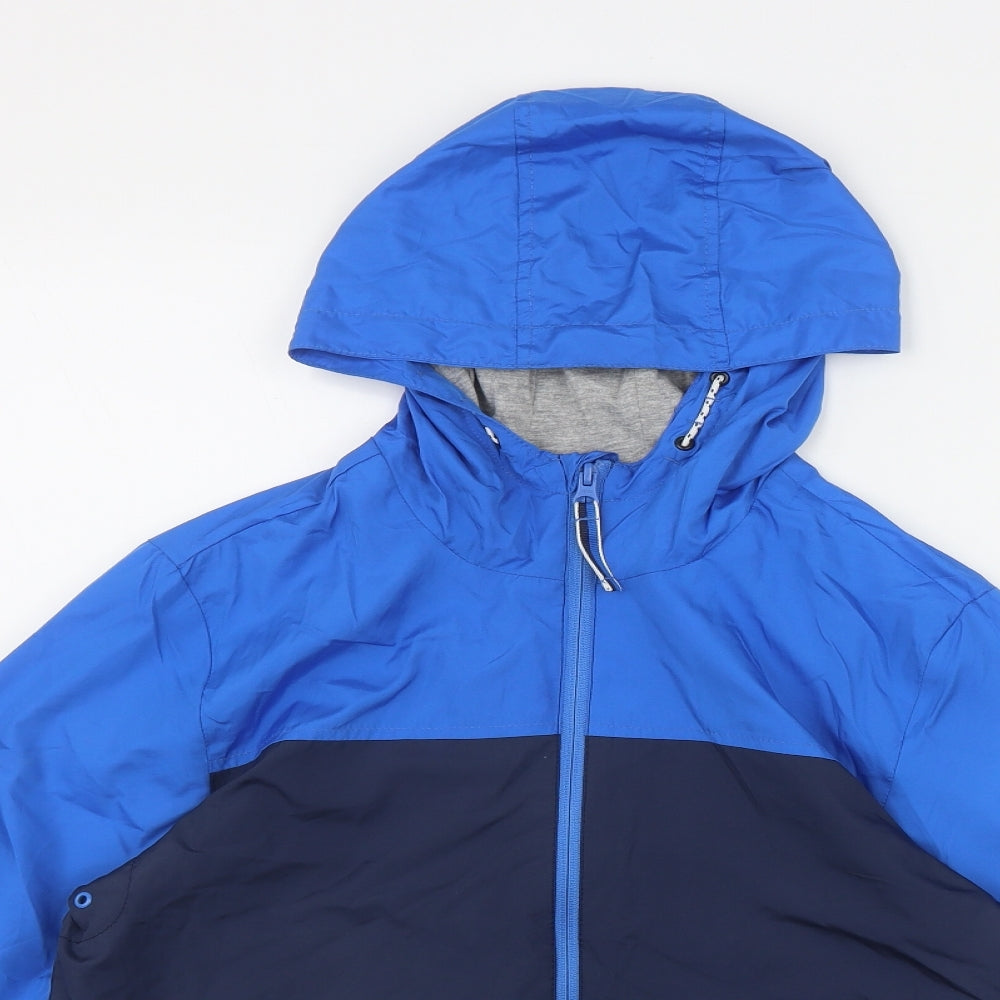 George Boys Blue   Rain Coat Jacket Size 12-13 Years  Zip