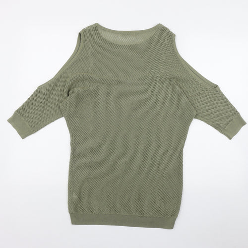 TU Womens Green Round Neck  Acrylic Pullover Jumper Size 12