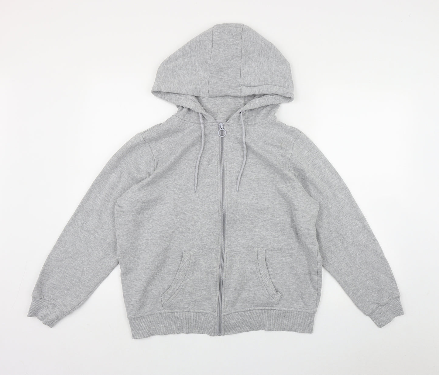 Primark Womens Grey  Cotton Full Zip Hoodie Size M  Zip