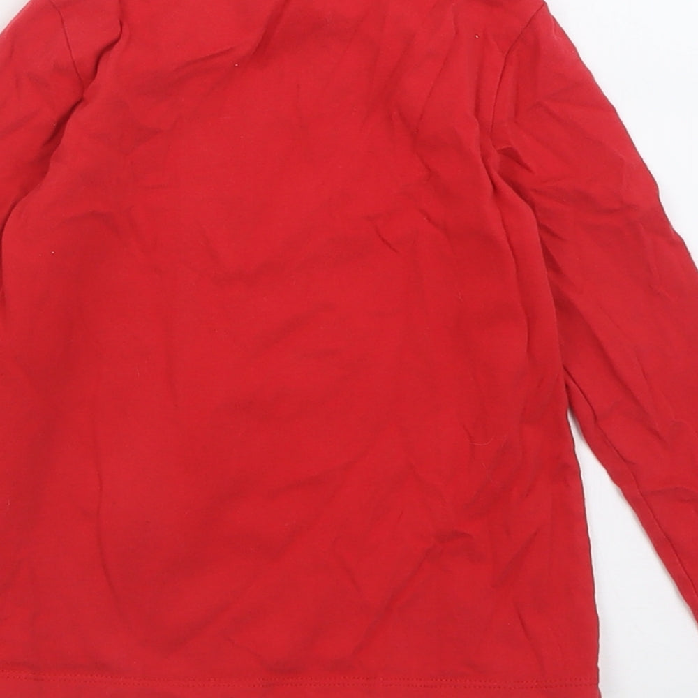 Dunnes Stores Girls Red  Cotton Basic Casual Size 6-7 Years Crew Neck Pullover - Sparkle all the Way
