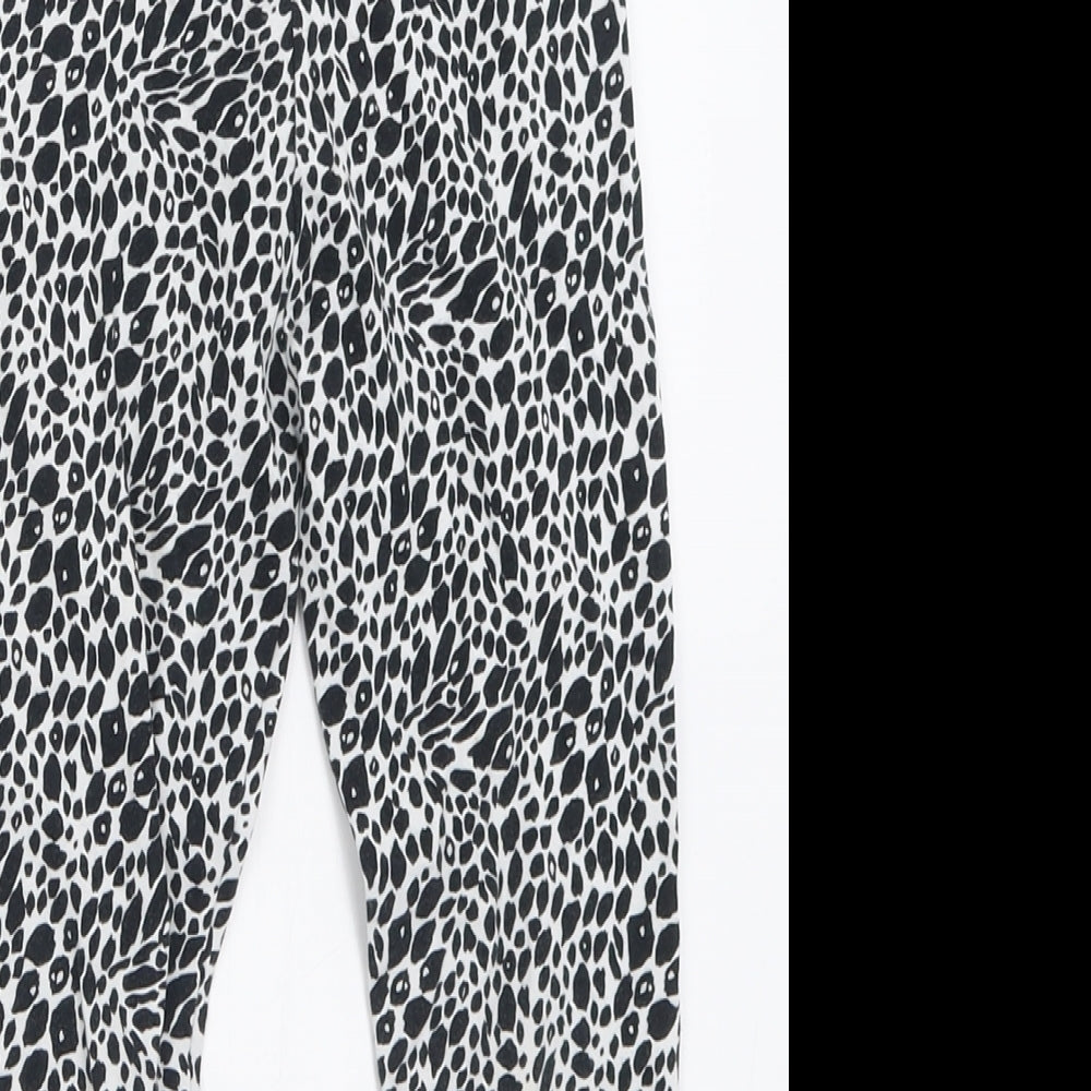 NEXT Girls White Animal Print Cotton Capri Trousers Size 8 Years  Regular Pullover