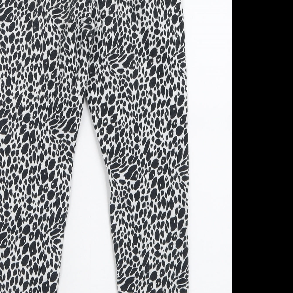 NEXT Girls White Animal Print Cotton Capri Trousers Size 8 Years  Regular Pullover