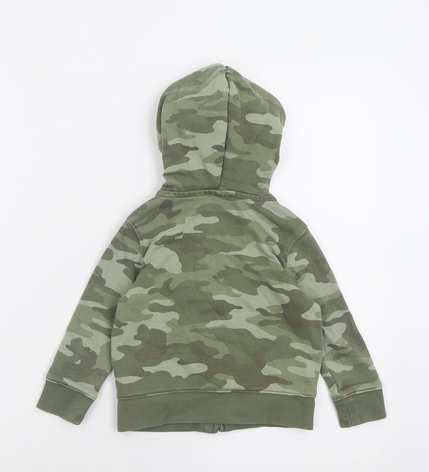 Gap Boys Green Camouflage Cotton Full Zip Hoodie Size 2 Years  Zip