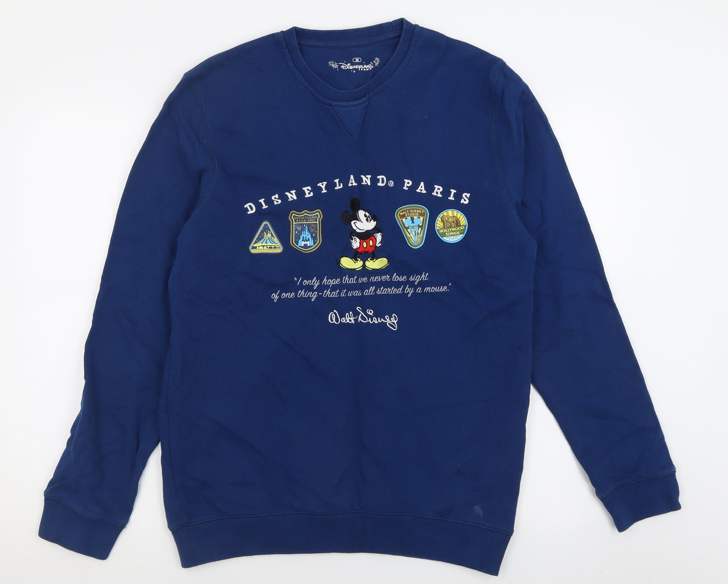 Disney Womens Blue  Cotton Pullover Sweatshirt Size M  Pullover