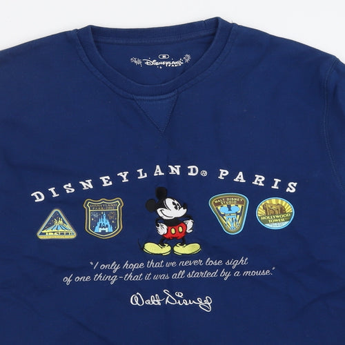 Disney Womens Blue  Cotton Pullover Sweatshirt Size M  Pullover