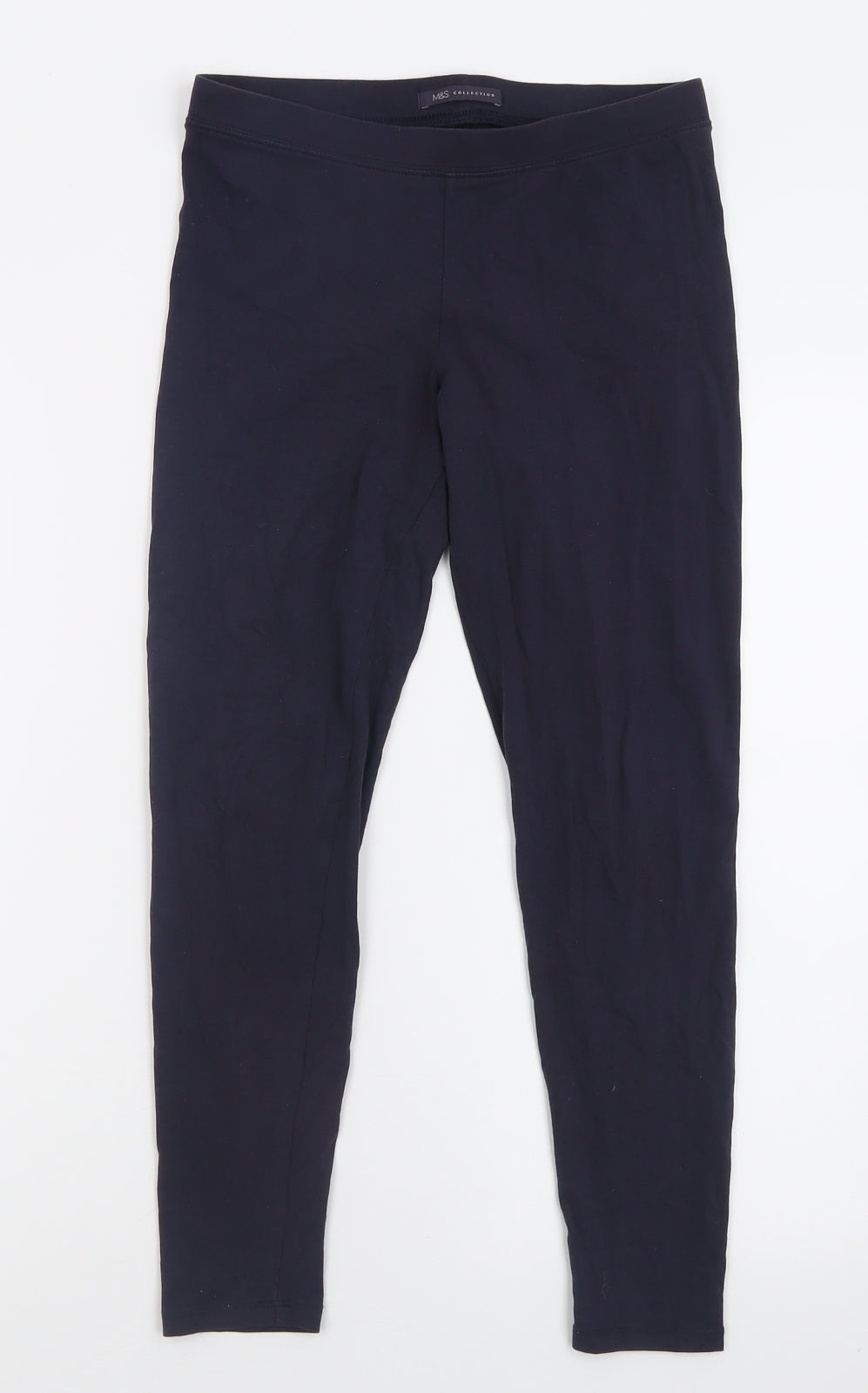Marks and Spencer Womens Blue  Cotton Capri Leggings Size 10 L26 in