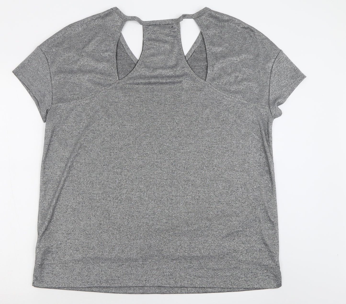 NEXT Womens Silver  Polyester Basic T-Shirt Size 18 V-Neck