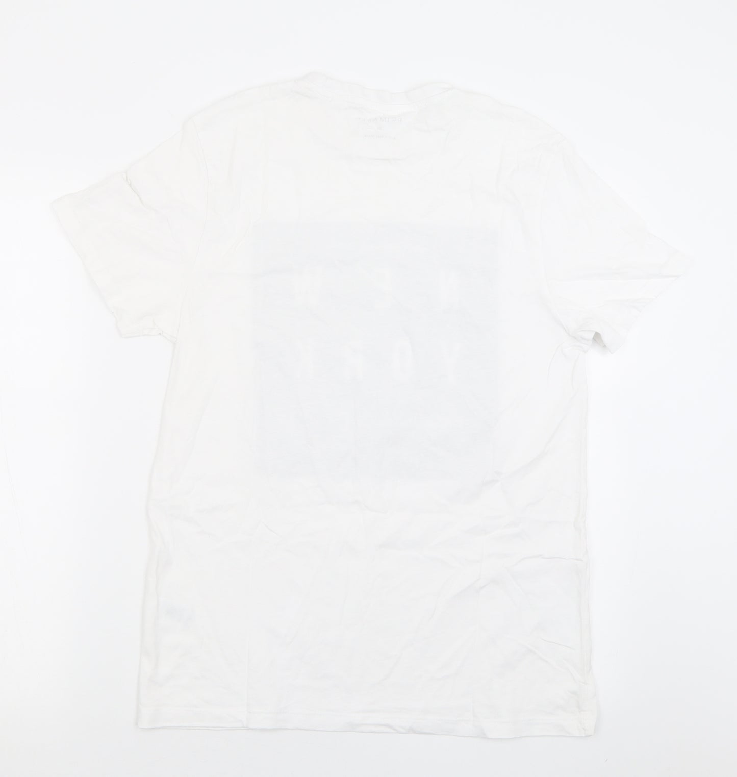 Primark Mens White  Cotton  T-Shirt Size M Crew Neck  - New York