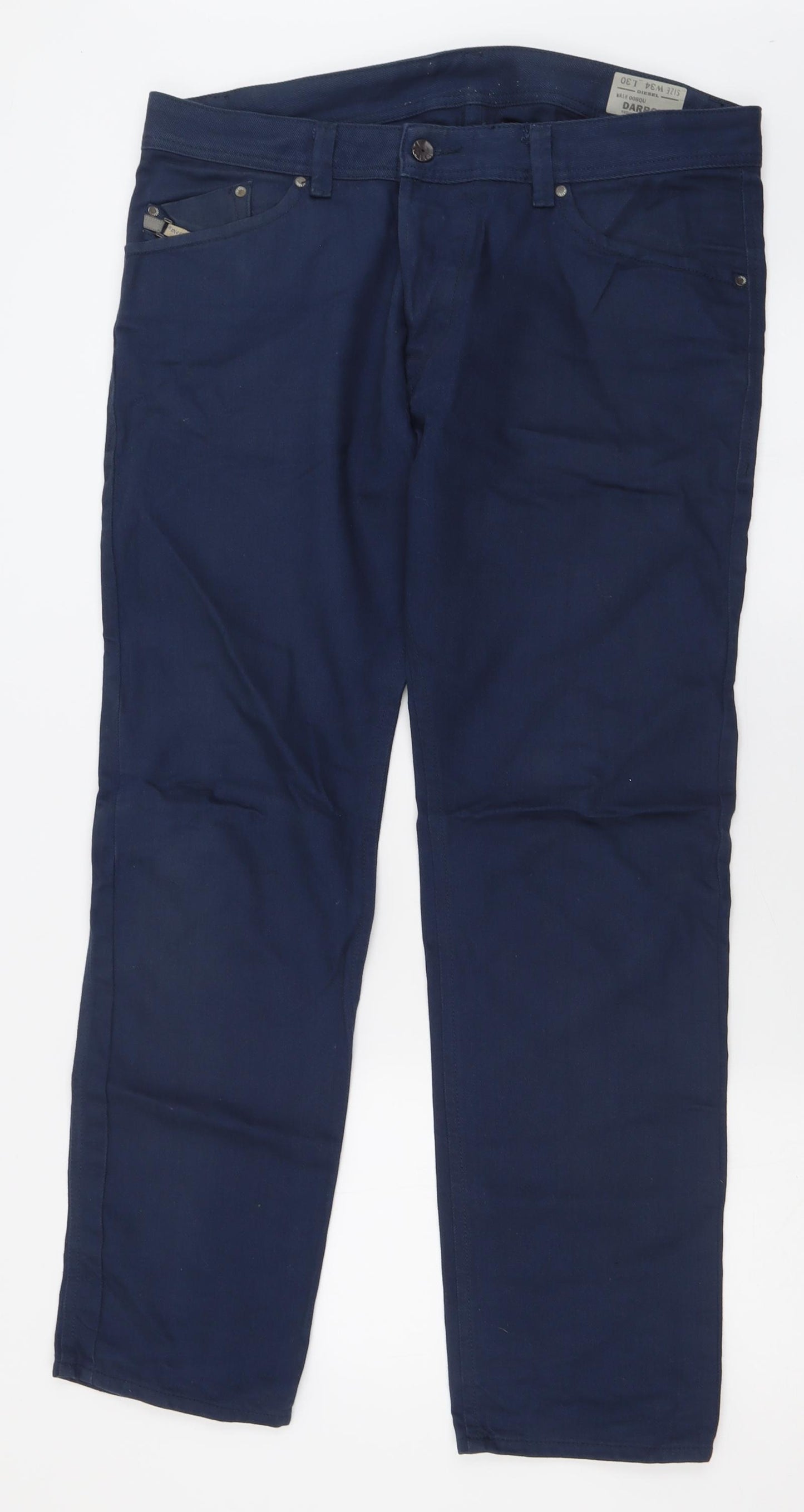 Diesel Mens Blue  Cotton Straight Jeans Size 34 L30 in Regular Button