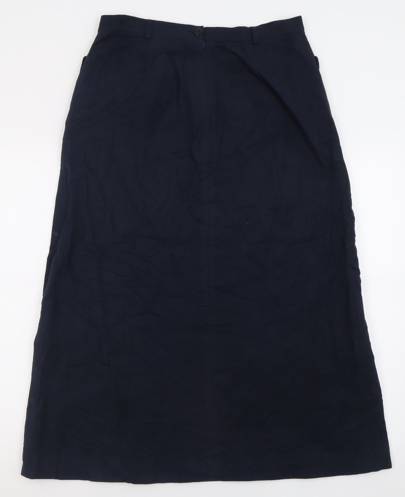 James Meade Womens Blue  Cotton A-Line Skirt Size 16   Button