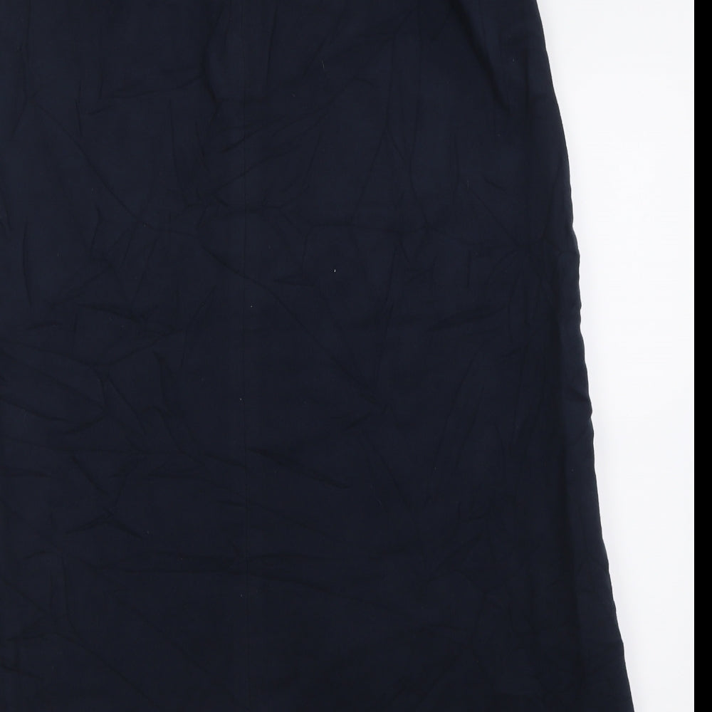 James Meade Womens Blue  Cotton A-Line Skirt Size 16   Button