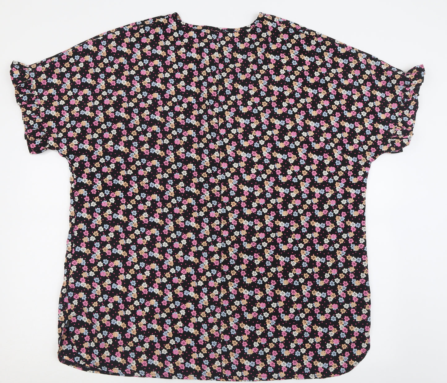 Simply Be Womens Multicoloured Floral Polyester Basic Blouse Size 20 Crew Neck