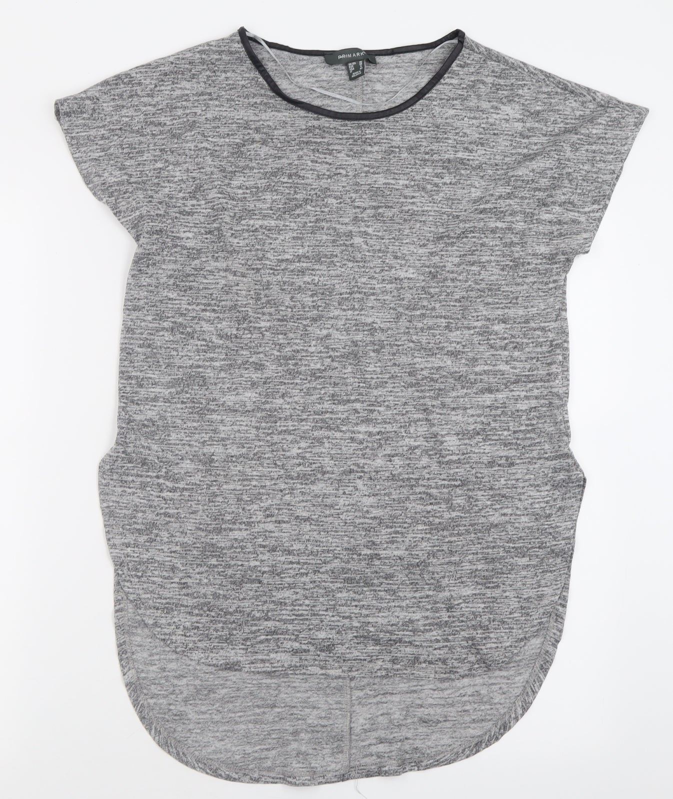 Primark Womens Grey  Polyester Basic T-Shirt Size 10 Crew Neck