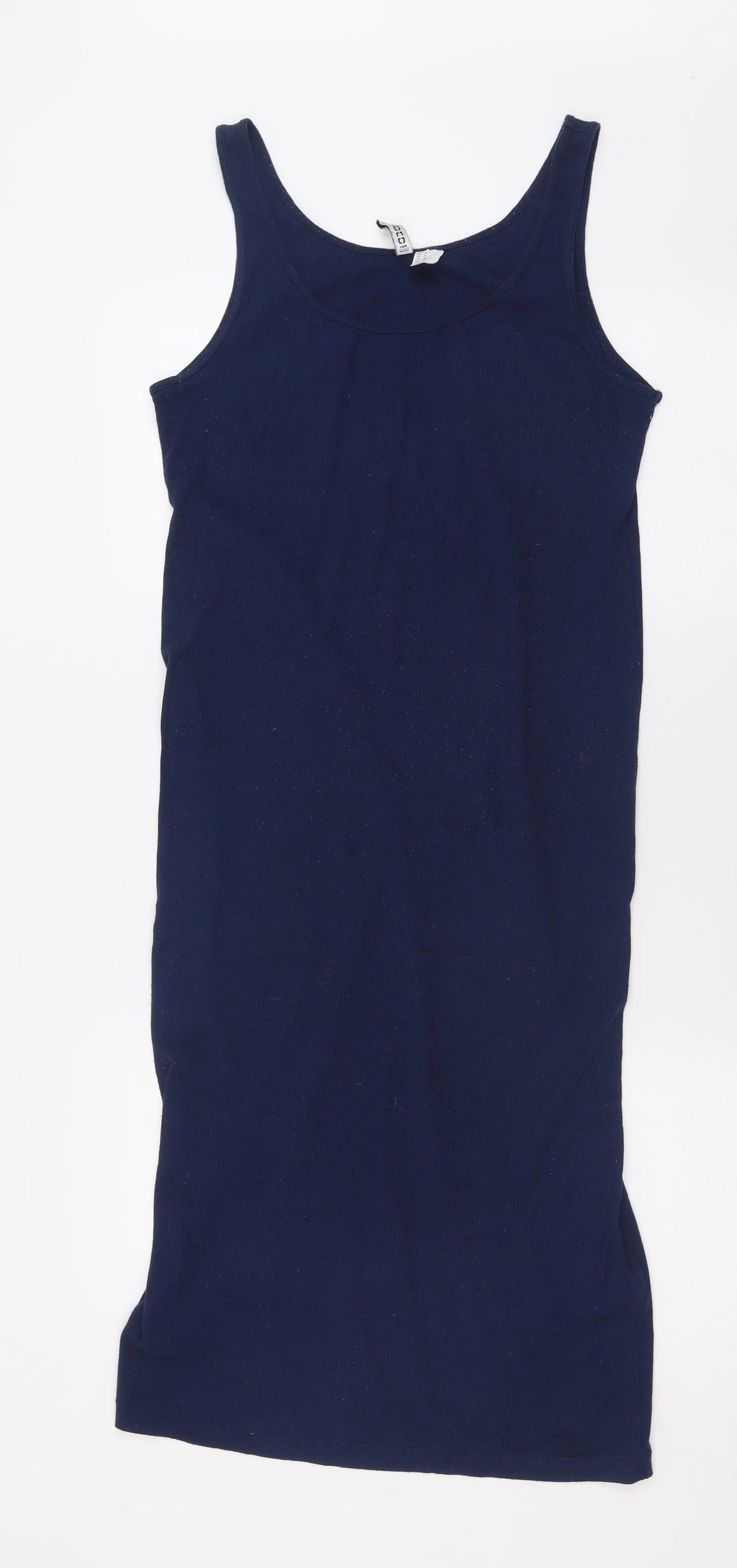 h7m Womens Blue  Polyester Bodycon  Size M  Scoop Neck Pullover