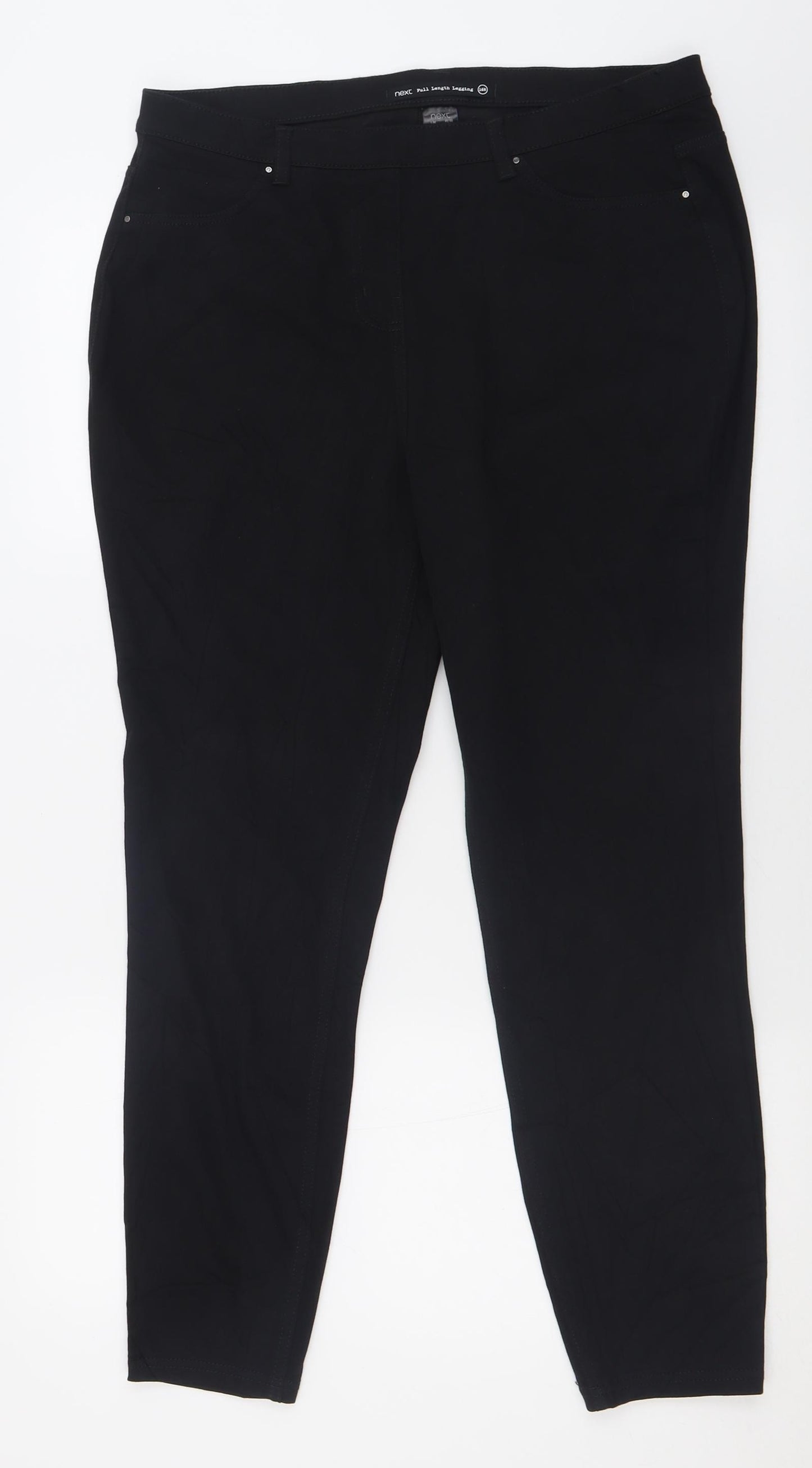 NEXT Womens Black  Cotton Skinny Jeans Size 16 L27 in Regular Button - Jeggings