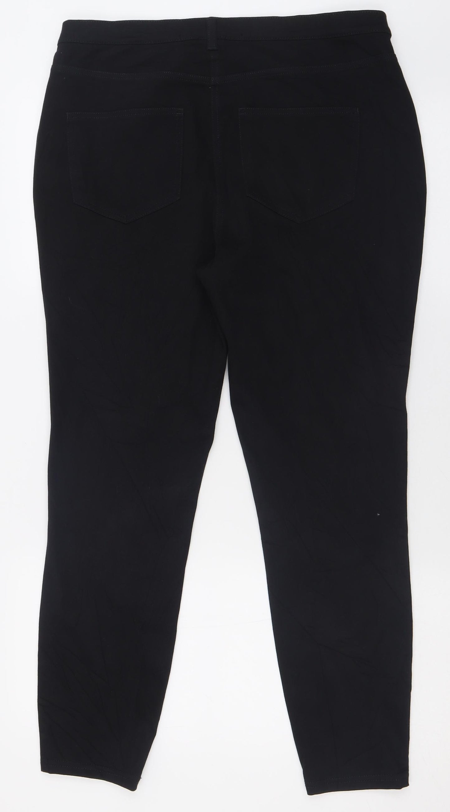 NEXT Womens Black  Cotton Skinny Jeans Size 16 L27 in Regular Button - Jeggings