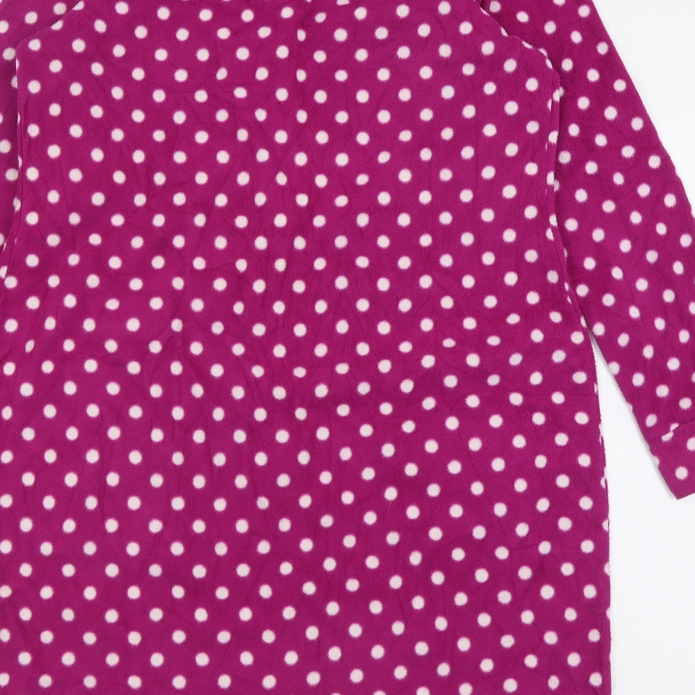Marks and Spencer Womens Purple Polka Dot Polyester Cami Nightshirt Size 14  Button