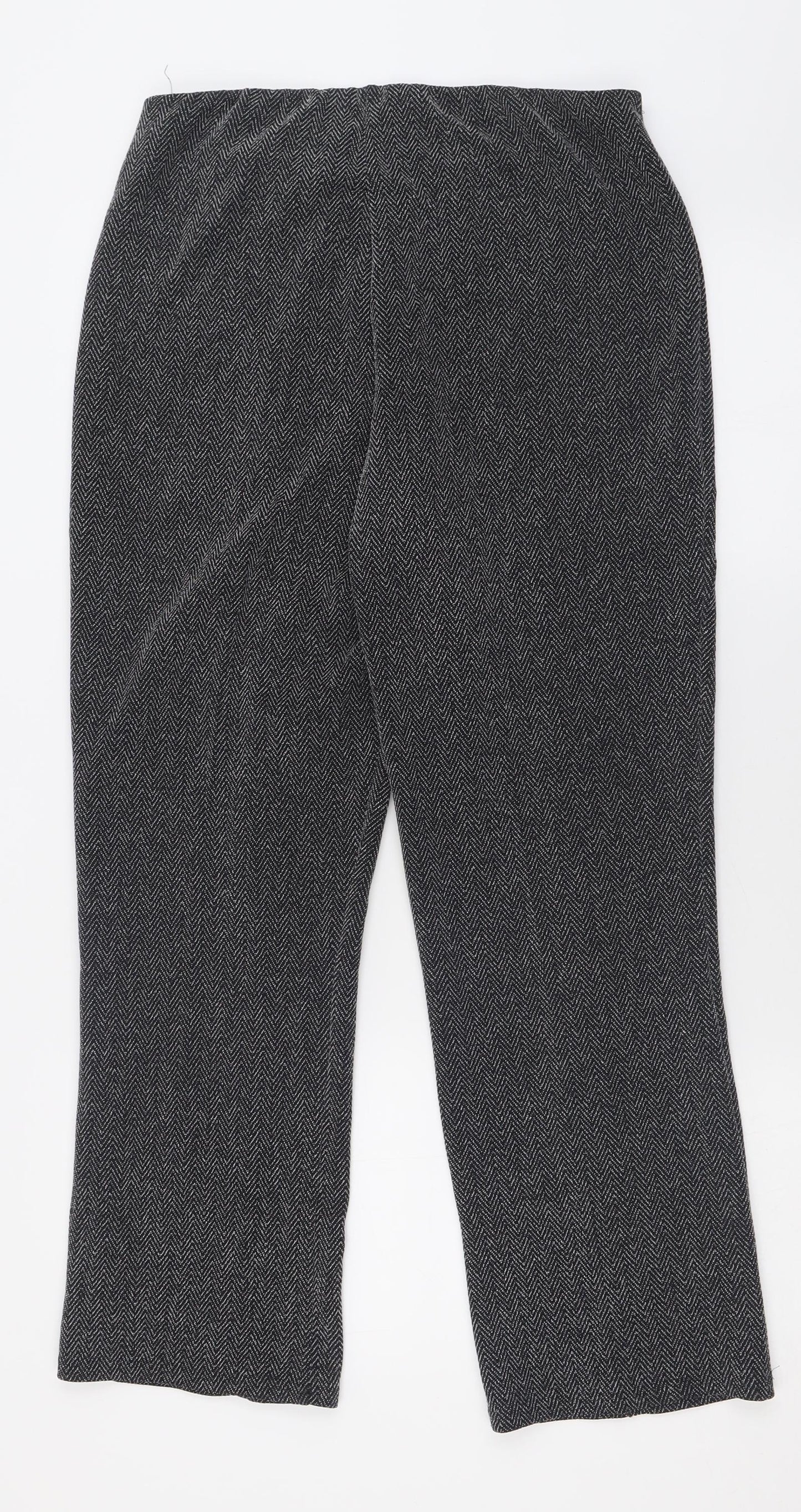 bonmarch Womens Grey Geometric Polyester Trousers  Size 12 L29 in Regular