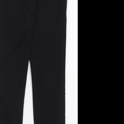 Diffuse Womens Black Striped Polyester Trousers  Size 8 L29 in Regular
