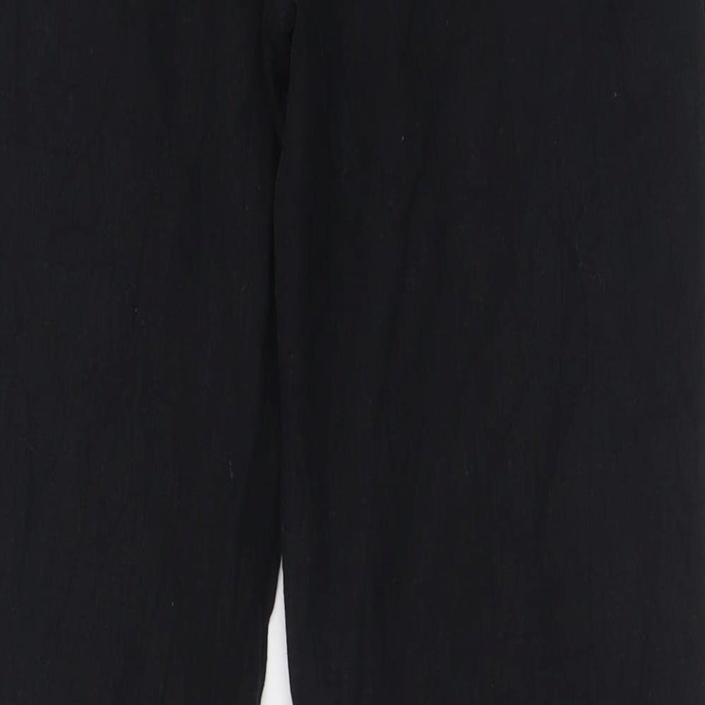 NEXT Womens Black  Linen Trousers  Size 8 L30 in Regular Button