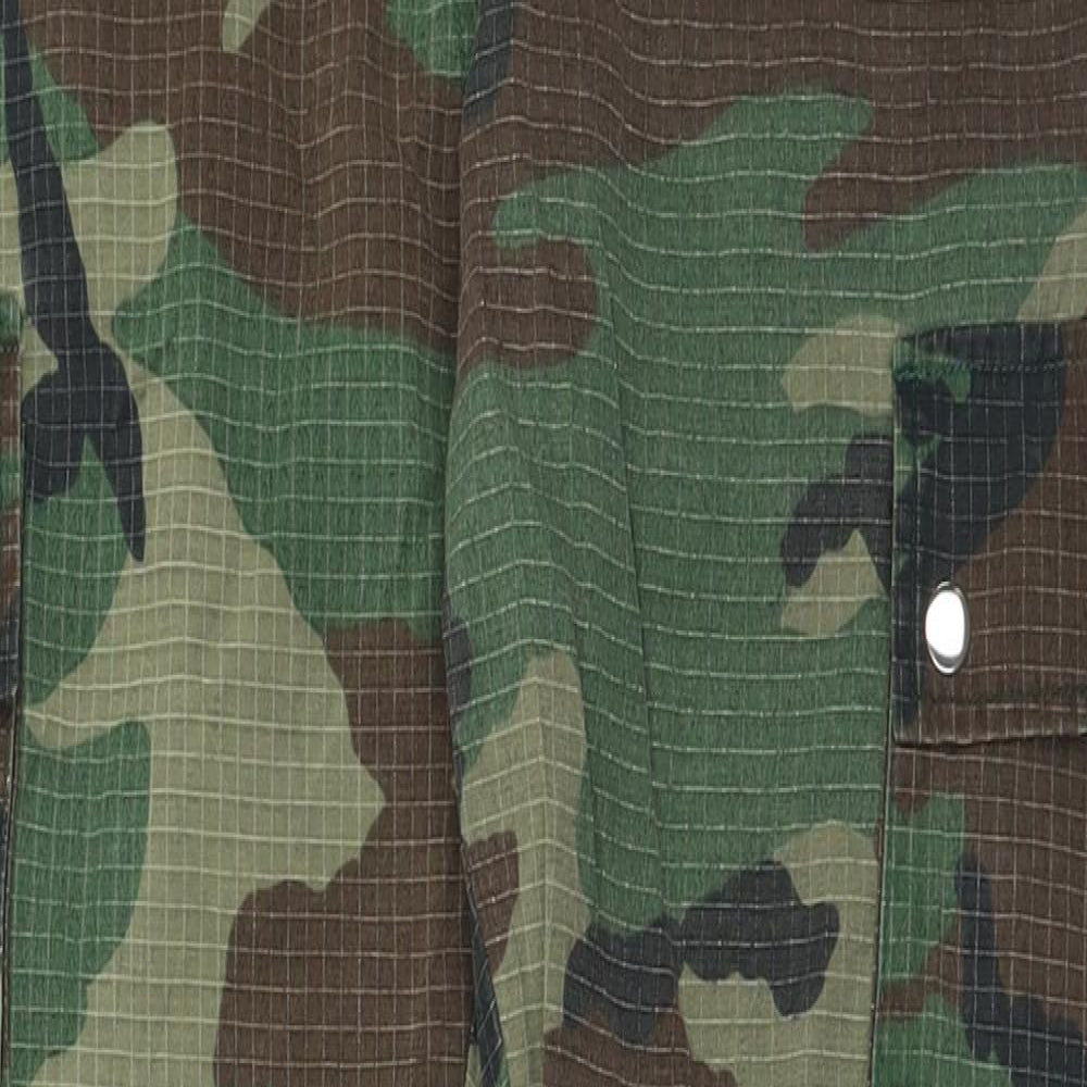 Missguided Womens Green Camouflage Cotton Cargo Trousers Size 8 L30 in Regular Button