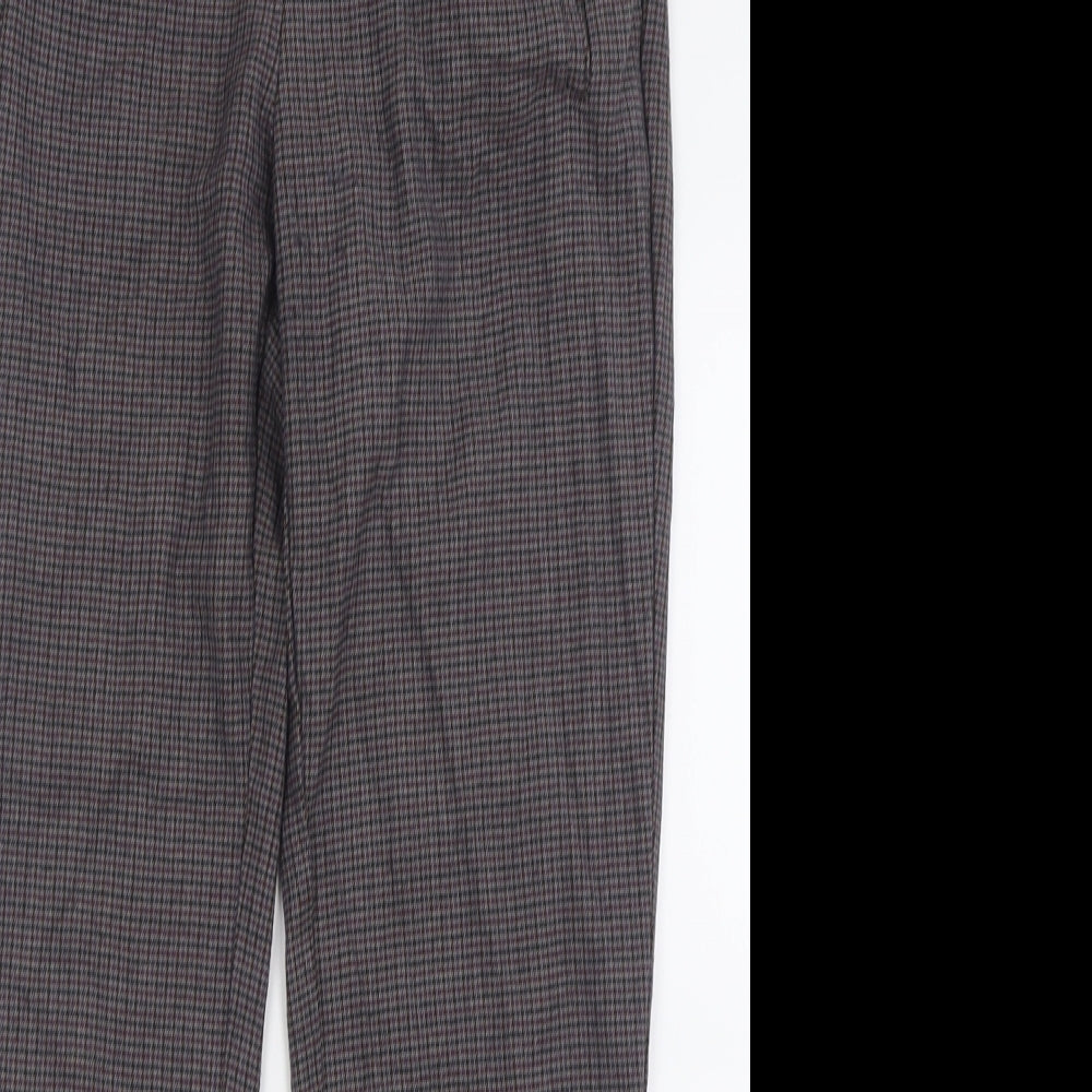 Trafaluc Womens Purple Plaid Polyester Trousers  Size S L27 in Regular