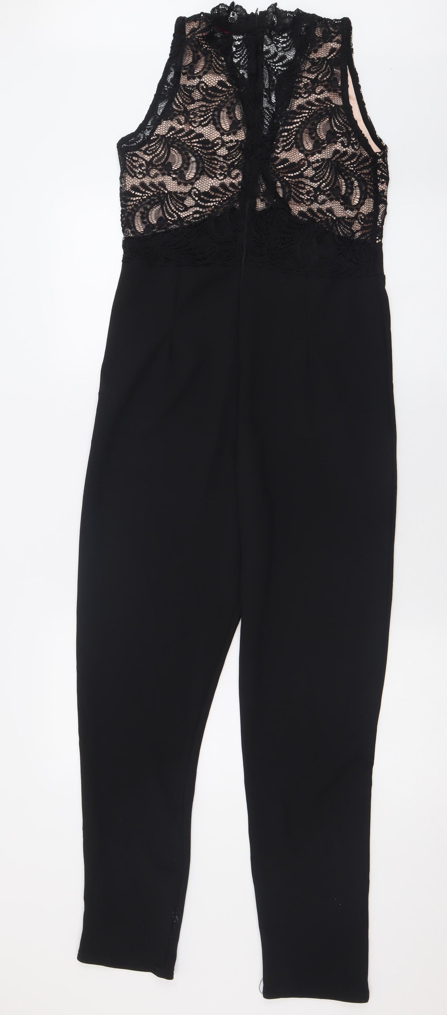 edge Womens Black  Polyester Jumpsuit One-Piece Size 12 L29 in Zip