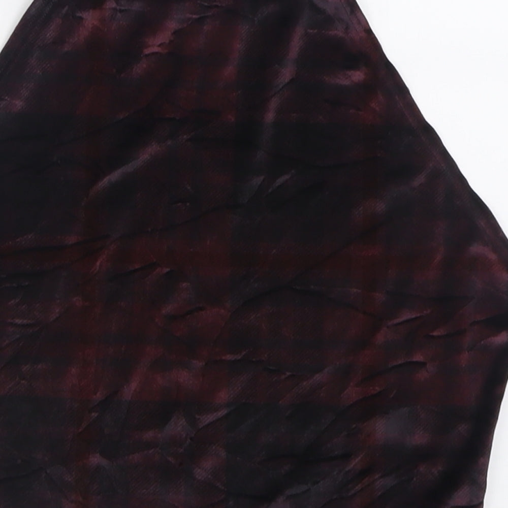 Missguided Womens Red Check Polyester Cropped Tank Size 10 Halter