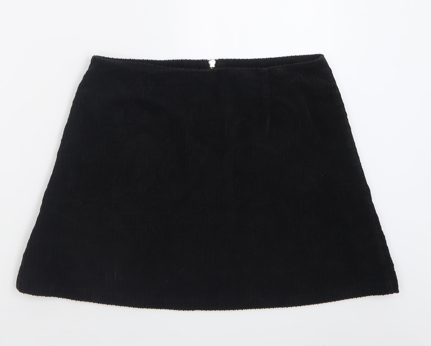 side party Womens Black  Cotton A-Line Skirt Size M   Zip