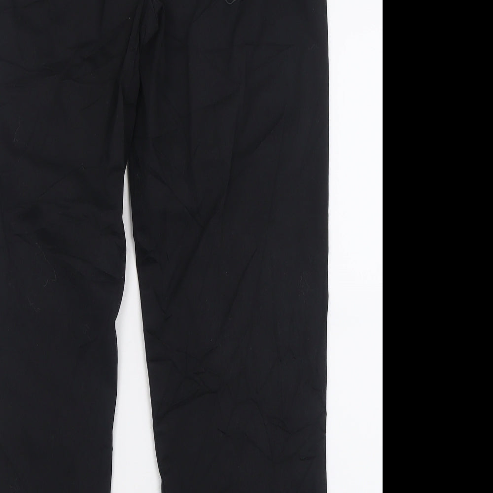 Marks and Spencer Womens Black  Cotton Cropped Trousers Size 12 L25 in Regular Hook & Eye