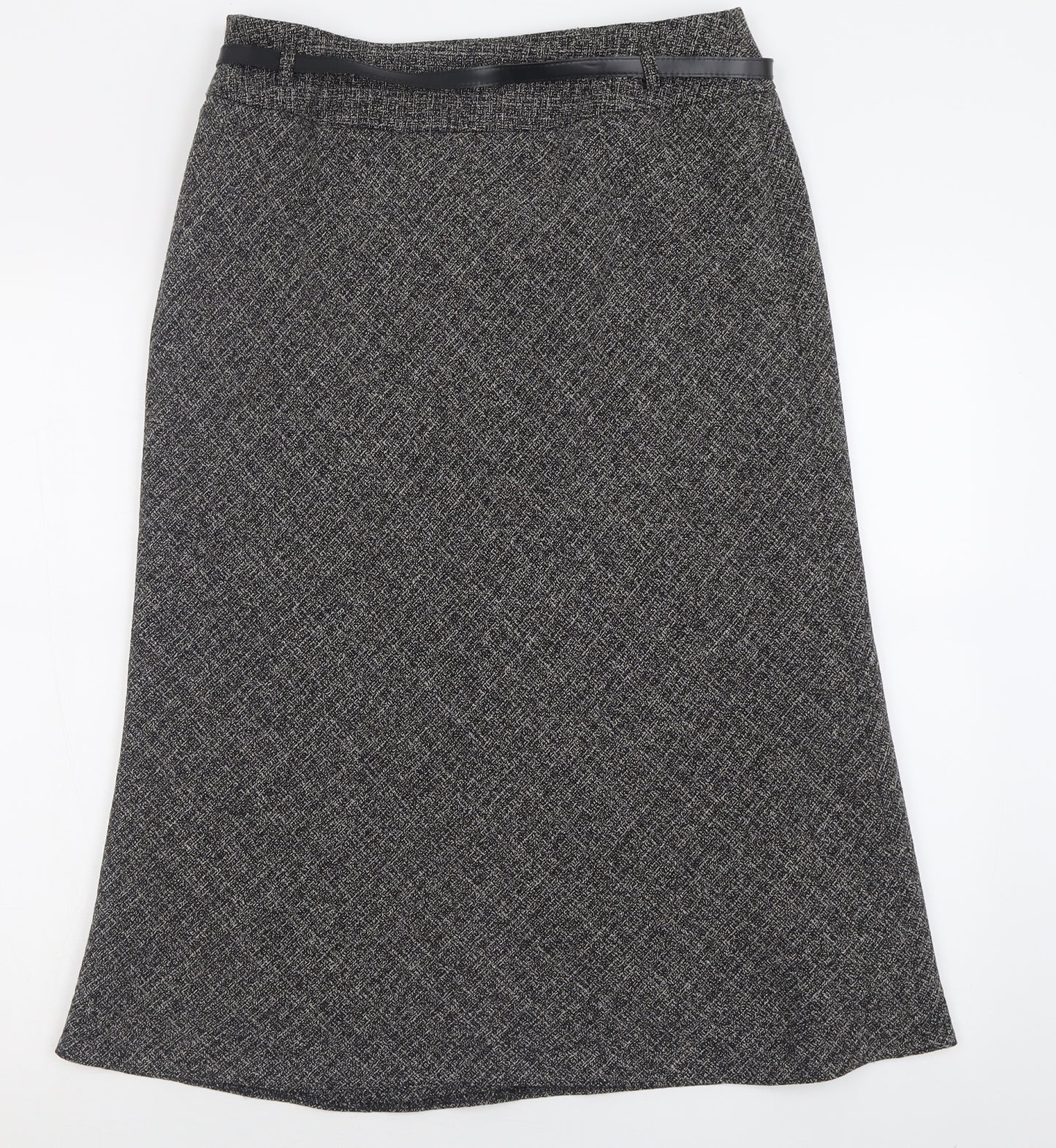 Debenhams Womens Grey  Polyester A-Line Skirt Size 12   Zip